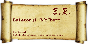 Balatonyi Róbert névjegykártya