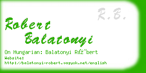 robert balatonyi business card